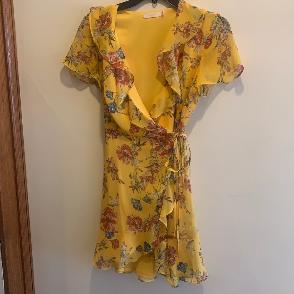 Lush floral silk wrap dress
